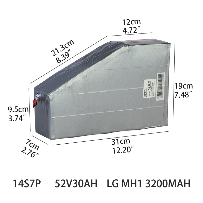 52V Triangle Battery 52V 30AH Electrical Bike Battery Li Ion 52V 20Ah E Bike Batterie Pack Electric Bike Wheel Lithium Battery