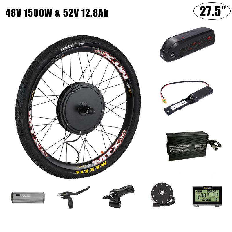 PASION E BIKE Cassette 145mm Conversion Set For Electric Bike Motor Wheel 1500W Electric Bike Wheel Motor Kit or 52V 17ah 20ah 30ah Electric Bike Battery