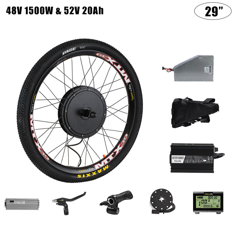 PASION E BIKE Cassette 145mm Conversion Set For Electric Bike Motor Wheel 1500W Electric Bike Wheel Motor Kit or 52V 17ah 20ah 30ah Electric Bike Battery