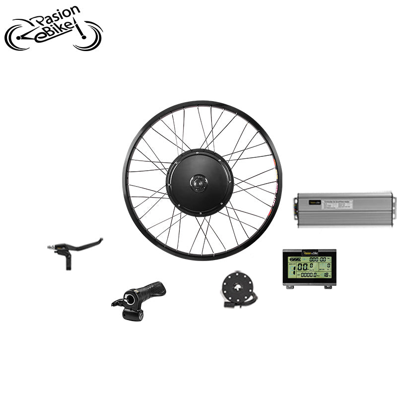 PASION EBIKE Set 48V 1000W Front Motor Wheel Front Electric Wheel Motor Electric Bike Conversion Kit e-Bike Kit V-Brake