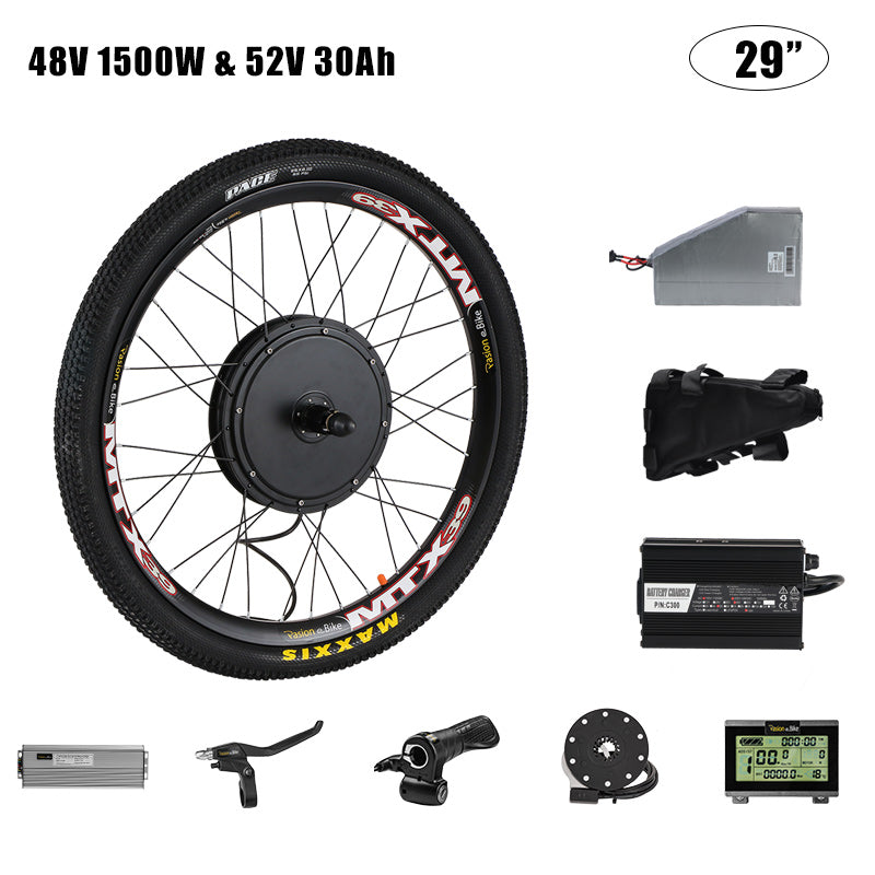 PASION E BIKE Cassette 145mm Conversion Set For Electric Bike Motor Wheel 1500W Electric Bike Wheel Motor Kit or 52V 17ah 20ah 30ah Electric Bike Battery