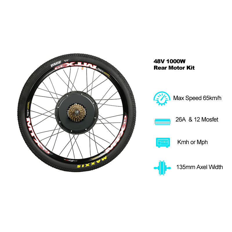 Passion Ebike 48V 1000W Bicicleta Electric Bicycle conversion kit Bike Rear Hub wheel motor for  20" 24" 26" 28" 29" 700C Wheel Motor & LCD3