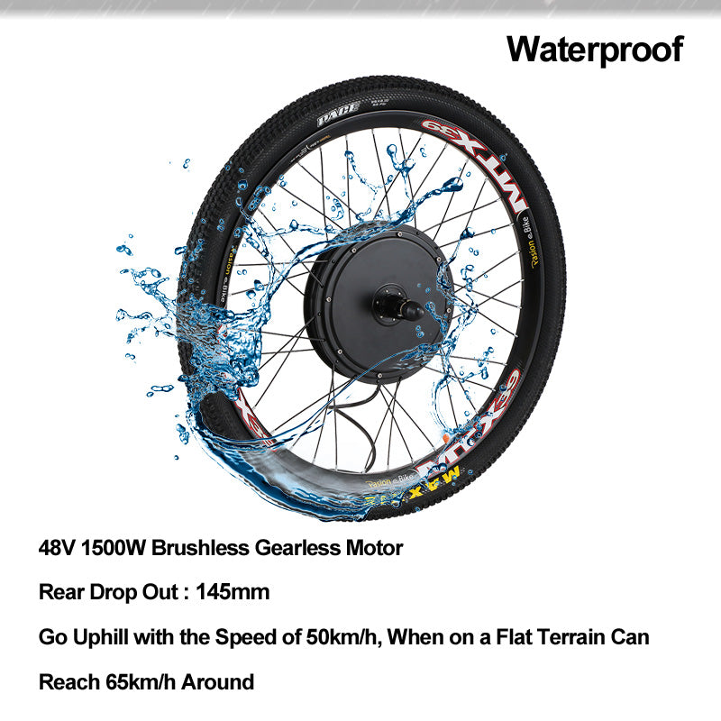 Electric Wheel Motor Kit 1500W 48V Electric Bike Conversion Kit 145mm e Bike Set for Electric Bicycle Motor Wheel 1500W Cassette