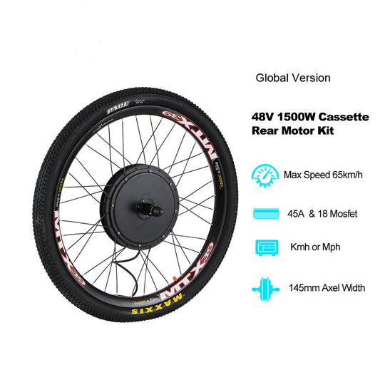 Pasion EBIKE Conversion Kit 48V 1500W Cassette Electric Bike Conversion Kit 1500W Motor Wheel Electric Bicycle Hub Motor Kit