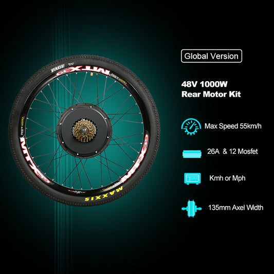 Passion Ebike 48V 1000W Bicicleta Electric Bicycle conversion kit Bike Rear Hub wheel motor for  20" 24" 26" 28" 29" 700C Wheel Motor & LCD8