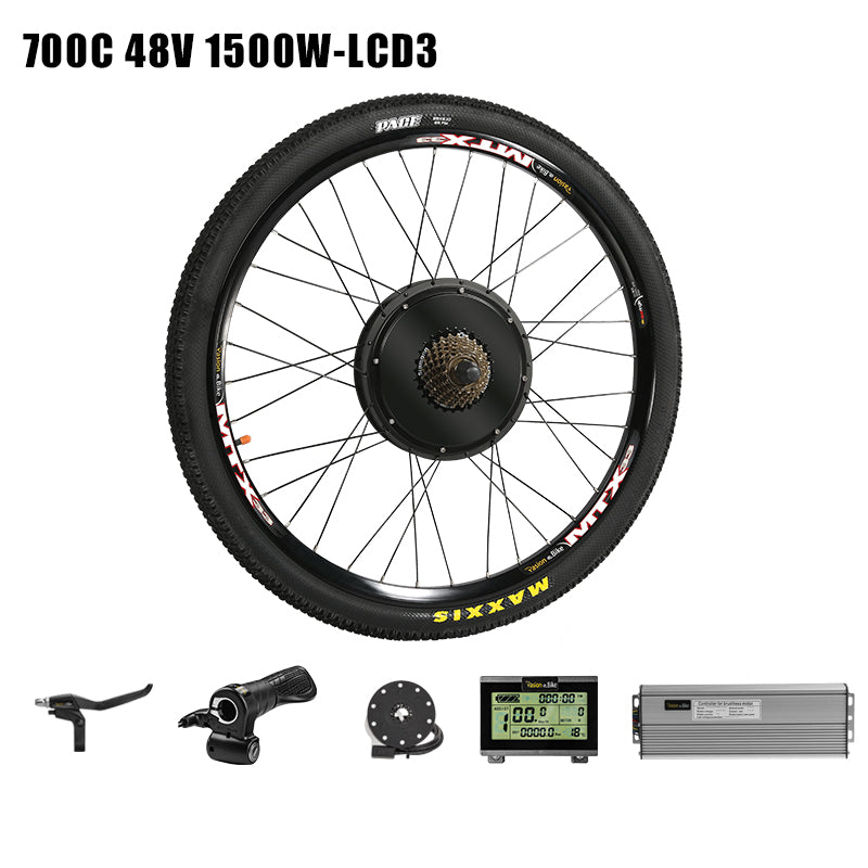 Pasion Ebike Conversion Kit 48V Hub Wheel Motor 1500W Electric Bike Conversion Kit for 20 24 26 27.5 700C 28 29inch  bike Rear Wheel